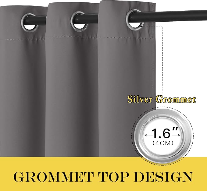 NICETOWN Blackout Sliding Glass Door Curtain 144 inches Long, Grommet Thermal - Image 3