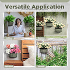 Layhit 6 Pcs Wall Hanging Planters Outdoor Pot Planter Wine Barrel Planter - Image 5
