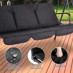 Porch Swing Chair with Adjustable Canopy - Image 5