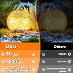 Coroor Garden Solar Ball Lights Outdoor Waterproof, 50 LED Cracked Glass Globe - Image 3