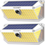 TECKNET 461 LED Solar Powered Outdoor Lights, 270° Angle & 3 Lighting Modes by Tecknet