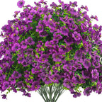 Artificial Fake Flowers for Outdoor Spring Decoration, 16 Bundles Faux Silk by Grunyia