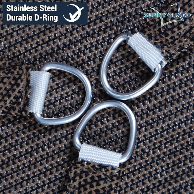 SUNNY GUARD Custom Size 19'x22'x22' Triangle Brown UV Block Sunshade - Image 6