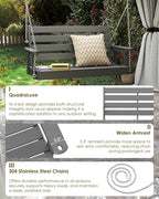 GREENVINES Porch Swing | 51’’ | HDPE Plastic | - Image 7
