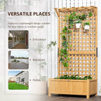 Outsunny Wood Planter with Trellis, Raised Garden Bed - Image 5