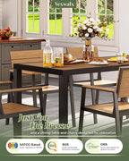 67" HDPS Outdoor Patio Dining Table, Aluminum-Edged Outdoor Dining Table - Image 5