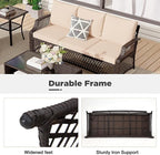 HOMREST 6 Piece Patio Furniture Set, Wicker Outdoor Conversation Sofa Set - Image 6