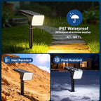 LANSOW 12 Pack Solar Spot Lights Outdoor Waterproof IP67, Solar Landscape - Image 4