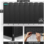 Sorbus 8-Panel Black Room Divider - Image 5