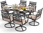 PHI VILLA 7 Pcs Patio Dining Sets, Outdoor Table Chair Set - Image 9