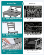 SERWALL Outdoor Dining Chairs Set of 4, All-Weather HDPE Patio Chair - Image 4