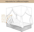 Patio Chaise Lounge, PE Rattan Outdoor Patio Wicker Sunbed Daybed - Image 4