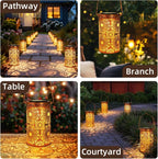 Solar Lanterns Outdoor Hanging Lantern Lights, Sunflower Metal Decor - Image 7