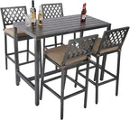 Outdoor Patio Bar Set, Bar Height Patio Dining Set, Weather-Resistant Bistro by Sumshadow