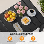 VINGLI Outdoor Coffee Table, HDPE Patio Coffee Table - Image 5