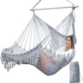 Chihee Hammock Chair Super Large Soft-Spun Cotton Rope Weaving Hanging Chair by Chihee