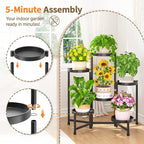 LASZOLA 6 Tiered Folding Tall Plant Stand Indoor - Image 5
