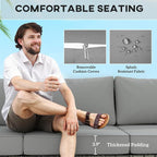 Outsunny 3 Seater Wicker Sofa - Image 7