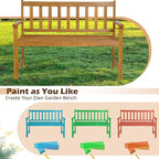 Tangkula Outdoor Acacia Wood Bench, 2-Person Garden Bench - Image 8