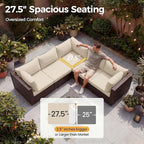 NICESOUL 8 Seat 29.3'' High Back Outdoor Furniture Set, Extra Large Rattan - Image 6
