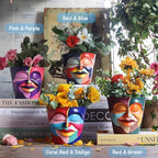 GUGUGO Abstract Rainbow Head Planter, Unique Face Plant Pot - Image 2