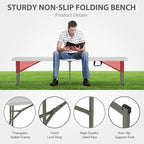 6ft Plastic Folding Bench with Carrying Handle & Lock, Portable Outdoor Bench - Image 5