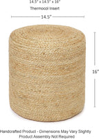 REDEARTH · Cylindrical Pouf Ottoman - Image 3