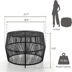 Furniture of America Ysar Boho Rattan Round Coffee Table Outdoor - Image 3