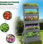 SUNYRISY 5 Tiers Vertical Raised Garden Bed Outdoor Planter Tower, Wooden - Image 5