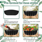 Riare 6 Pack 36 Inch Black Felt Window Box Liners- Fabric Trough Planter Basket - Image 5