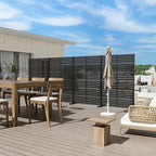 Casaphoria Metal Privacy Screen Outdoor, Louvered Black - Image 3