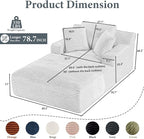78.7" Chaise Lounge Chair Indoor, Oversized Boneless Couch Comfy Upholstered - Image 2