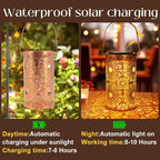 Solar Lanterns Outdoor Hanging Lantern Lights, Sunflower Metal Decor - Image 3