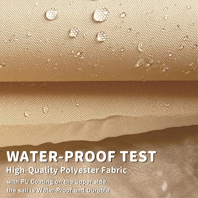 LOVE STORY Rectangle 6'x15' Waterproof Sun Shade Sail Canopy UV Block - Image 6