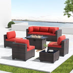 Kullavik 8 Pieces Outdoor Patio Furniture Set, Sectional Sofa Set - Image 8