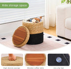 Wimarsbon Storage Pouf Ottoman, Hand Weaving Natural Straw Foot Stool, Bohemian - Image 6