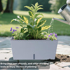 Window Box Planter 6 Pcs, 16.5 Inches Self Watering Rectangle Flower Plant Pots - Image 6