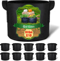 Gardzen 10-Pack 10 Gallon Grow Bags, 300G Thickened Aeration Fabric Pots by Gardzen