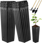 50 Pcs 12" Tall Tree Pots Plastic Deep Nursery Pots Tall Nursery Tree Pots by Hzloyat