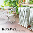 10 Pack Foldable Plastic Chair | Folding & Stackable | 350 lbs Capacity Steel - Image 6