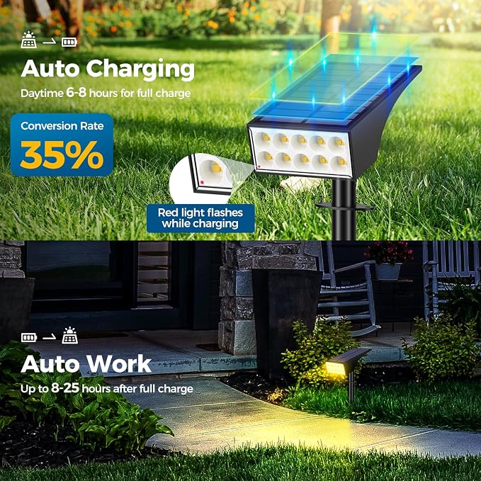 Solar Spot Lights Outdoor Waterproof IP65, Bright LEDs Solar Landscape Lighting - Image 5