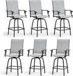 MFSTUDIO Outdoor Bar Stools Set of 6, Swivel Bar Height Patio Chairs Outdoor by MFSTUDIO