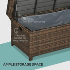 Outsunny 38 Gallon Outdoor Wicker Storage Bench Deck Box, PE Rattan Patio - Image 5