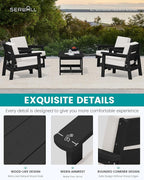 SERWALL Outdoor Patio Furniture Set, 5 Piece HDPE Patio Conversation Sets - Image 4