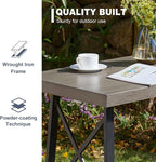 VICLLAX Patio Bar Table Rectangle Outdoor Counter Height Dining Table - Image 4