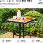 MFSTUDIO 5 Piece Outdoor Swivel Bar Set, Outdoor Bar Table and Chairs Set - Image 7