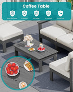 SERWALL 2 Pieces Patio Sofas, HDPE Outdoor Conversation Set - Image 7