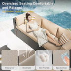 Aoxun Patio Furniture Set, 7 Piece Outdoor Sectional Sofas - Image 3