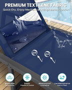 Aluminum Chaise Lounge Chair Outdoor, Foldable & Assembly Free Patio Pool - Image 7