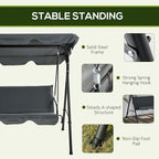 Outsunny 3-Seat Outdoor Patio Swing Chair - Image 4